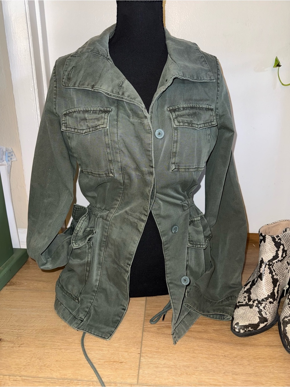 Ecote Olive Green Utility Military Jacket Size M